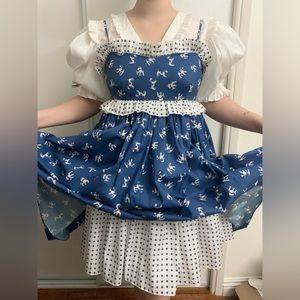 Selkie Scotty Rosebud Dress + Ivory Paperdoll Blouse